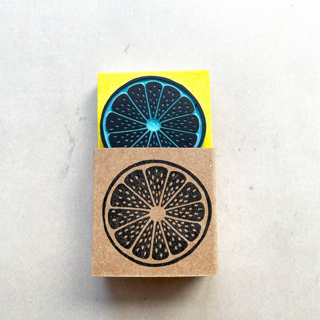 Lemon rubber stamp in two designs