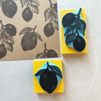 Lemon hand carved rubber stamps, two designs to choose from