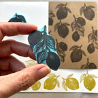Lemon hand carved rubber stamps, two designs to choose from
