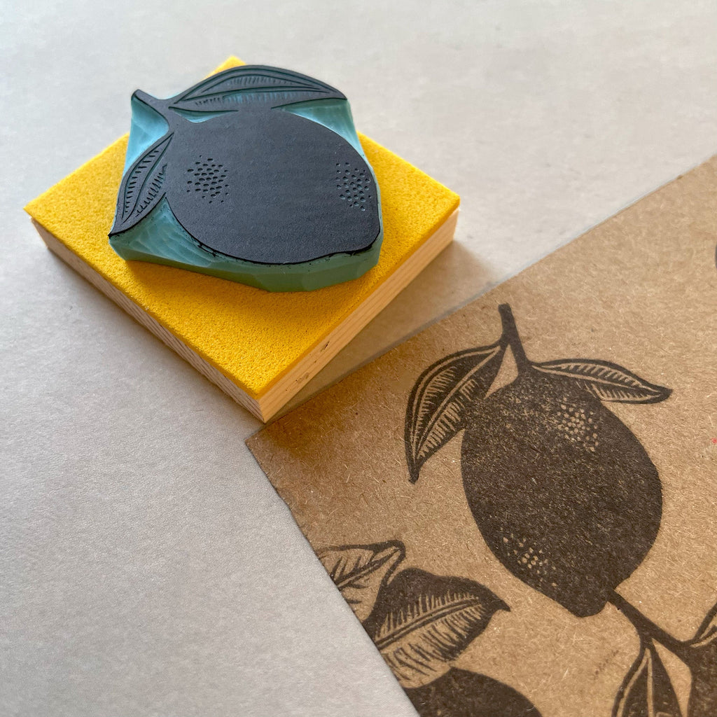 Lemon hand carved rubber stamps, two designs to choose from