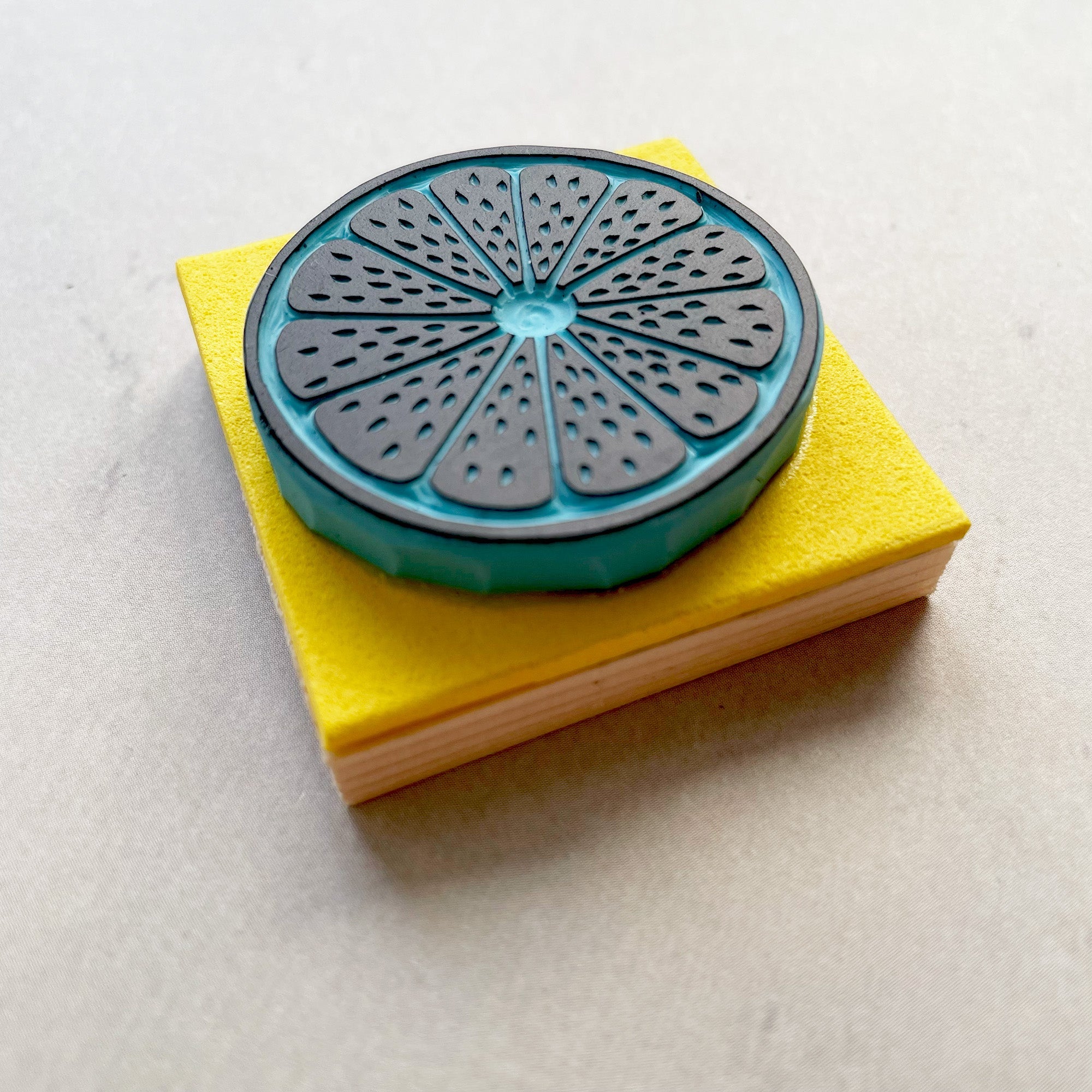 Lemon rubber stamp in two designs