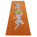 Leopards on Silky Road Tufted Rug Runner - Orange