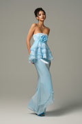 Lustrous Two Pieces Layered Silk Maxi Dress