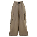 Linen Cargo Palazzo Pants | Khaki