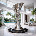 OSO Stainless Steel Liquid Tornado Sculpture - Height: 72 inch (183 cm)
