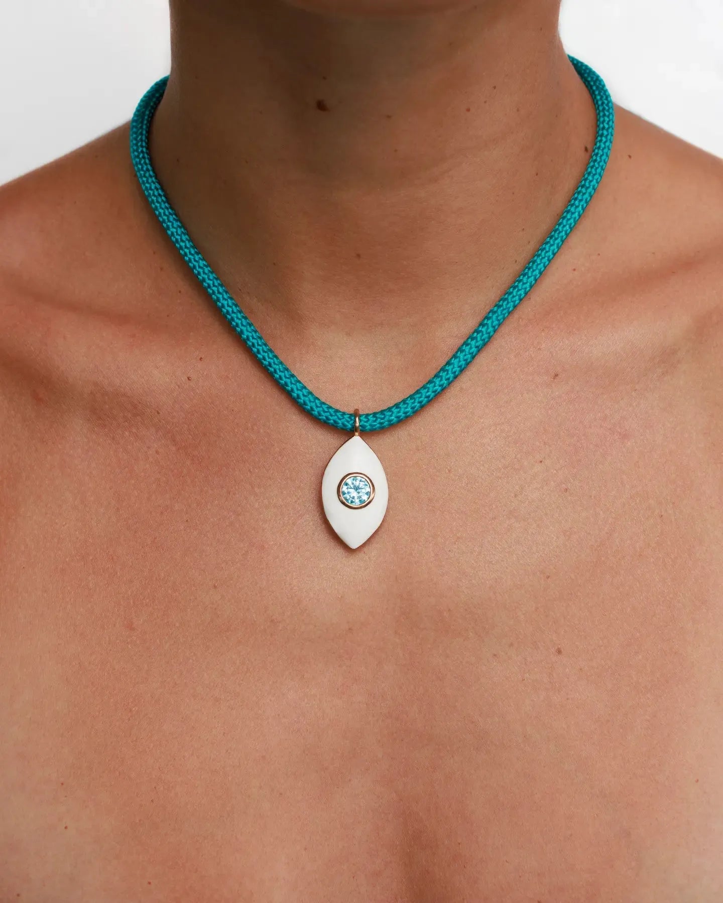 Lola Cord Necklace in Blue