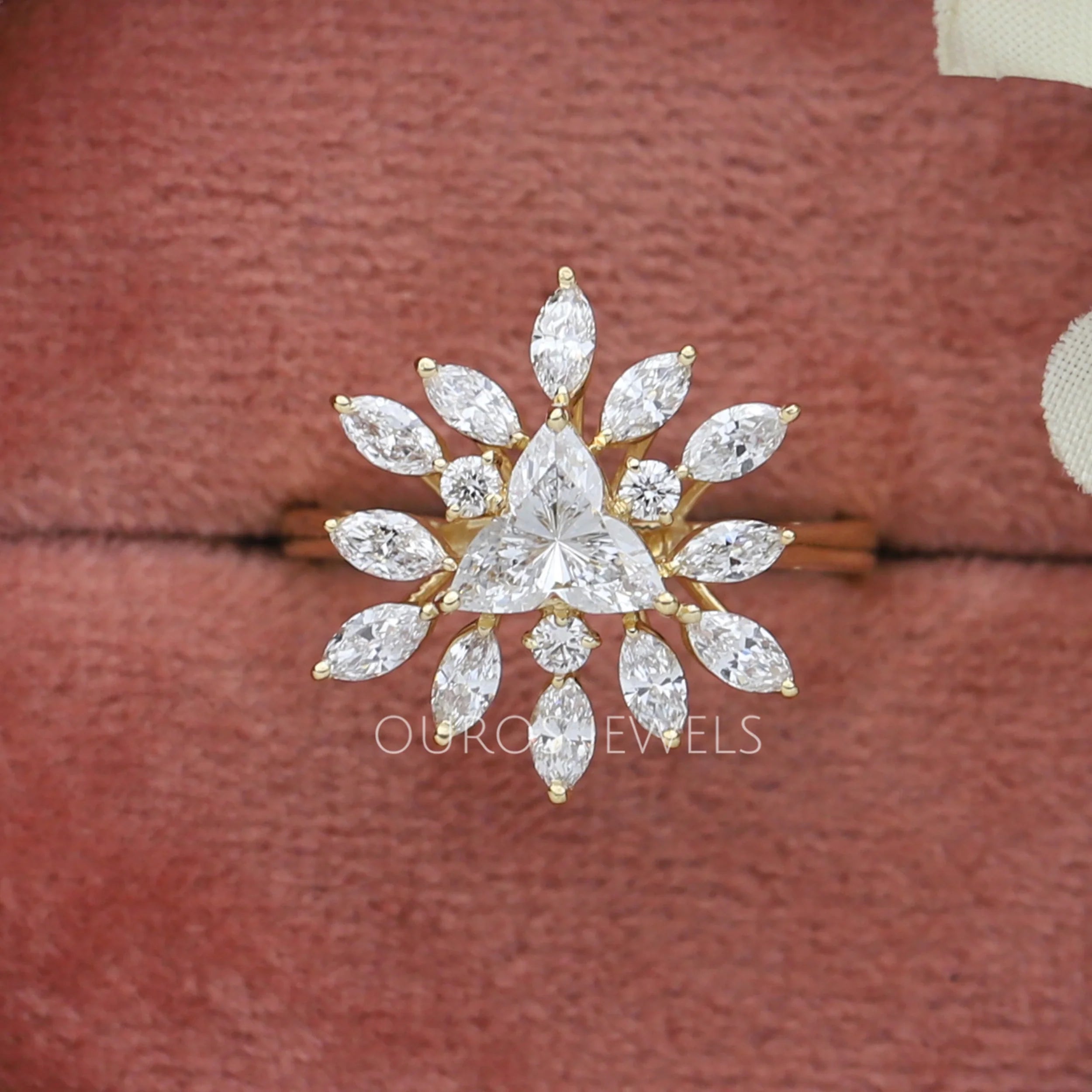 Lotus Cut Diamond Engagement Ring