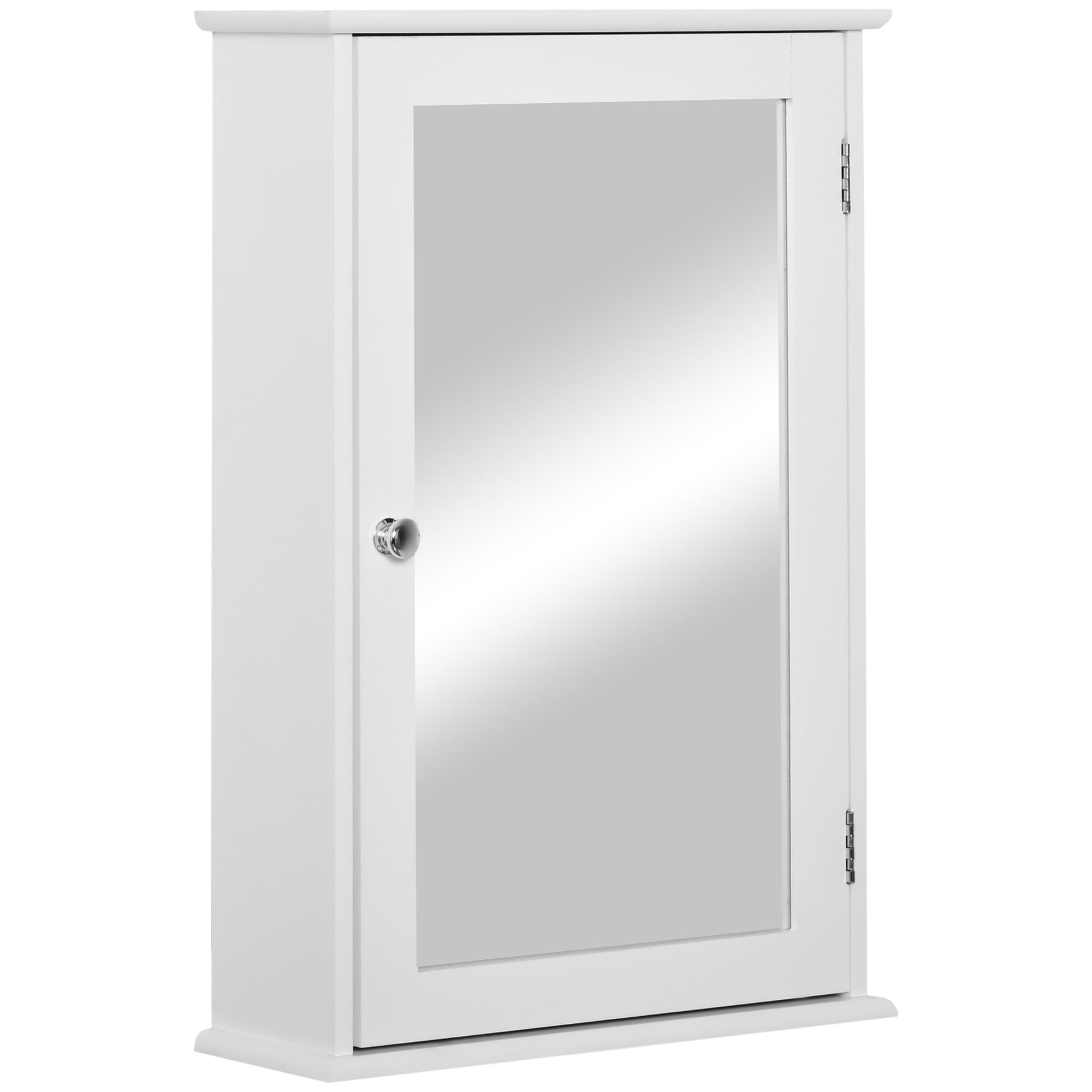Wall Mounted Medicine Cabinet, Bathroom Storage Cupboard with Mirrored Door, White
