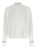 Brunello Cucinelli Shiny Cuffs Shirt — White