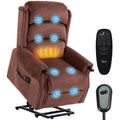 Power Lift Recliner with Vibration Massage, Heat & Remote Control, Brown