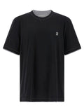 Brunello Cucinelli Double-Layer Cotton Jersey T-shirt — Black