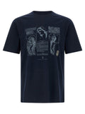 Brunello Cucinelli Graphic-Print Cotton T-shirt — Navy