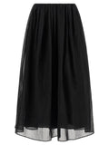 Brunello Cucinelli Cotton Organza Skirt — Black