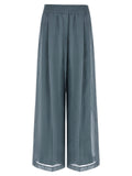 Brunello Cucinelli Cotton Organza Trousers — Slate Gray