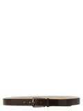 Brunello Cucinelli Ribbed Leather Belt — Brown