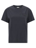 Brunello Cucinelli Chest Pocket Detail T-shirt — Charcoal