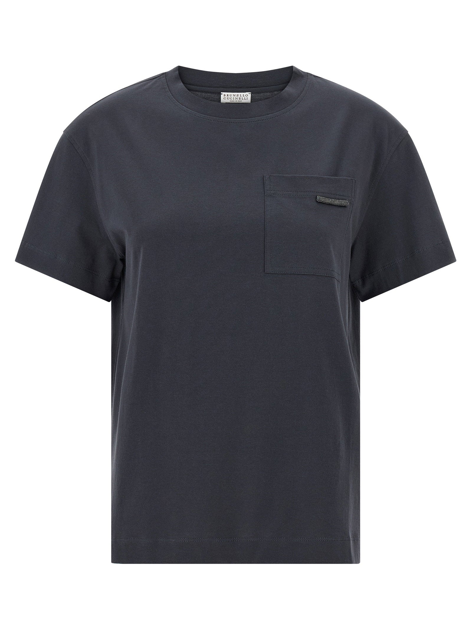 Brunello Cucinelli Chest Pocket Detail T-shirt — Charcoal