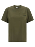 Brunello Cucinelli Shiny Tab Pocket T-Shirt — Olive