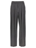 Brunello Cucinelli Sartorial Baggy Wool Trousers — Charcoal