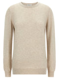 Brunello Cucinelli Shaved Cashmere Sweater — Beige