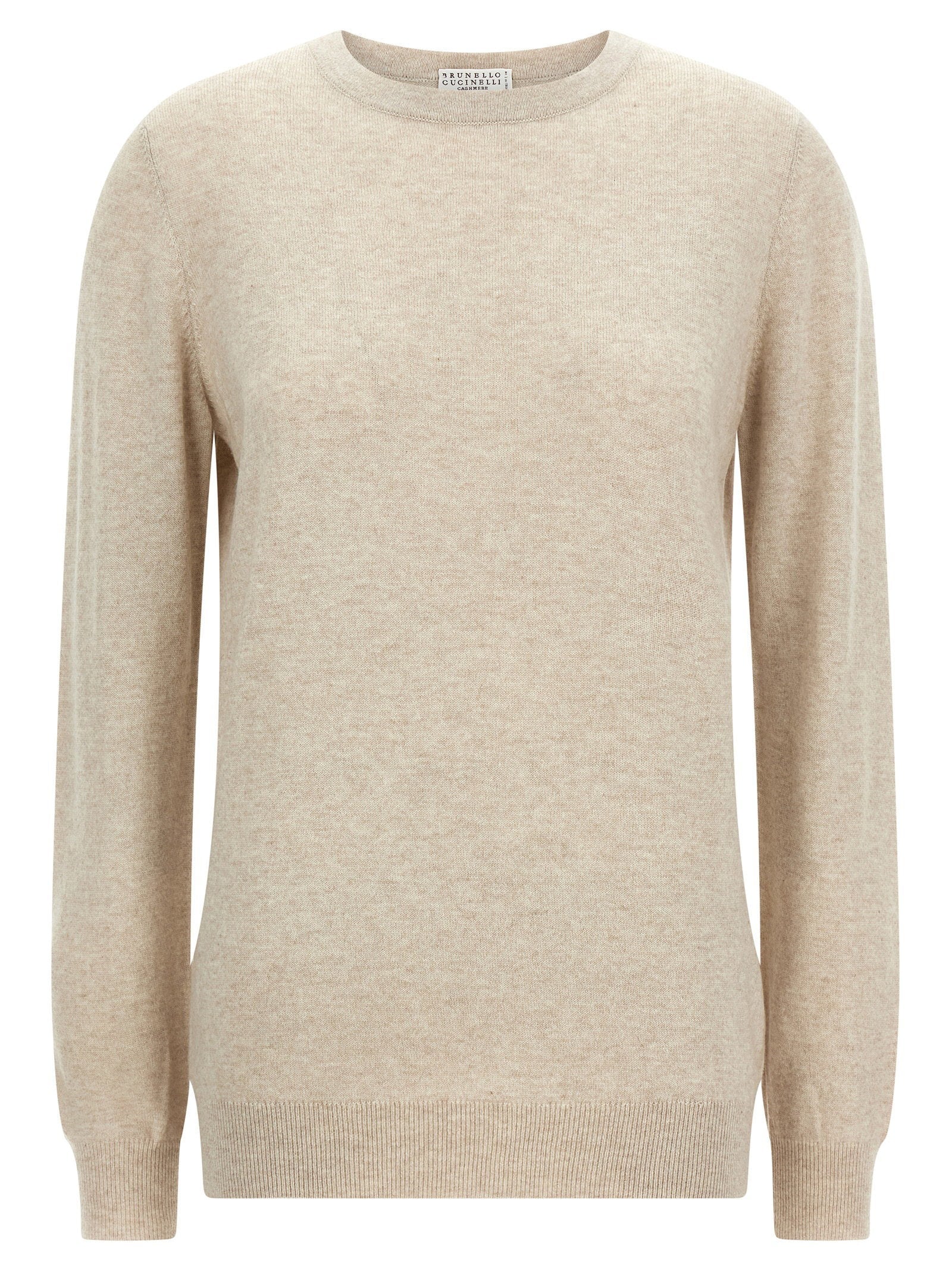 Brunello Cucinelli Shaved Cashmere Sweater — Beige