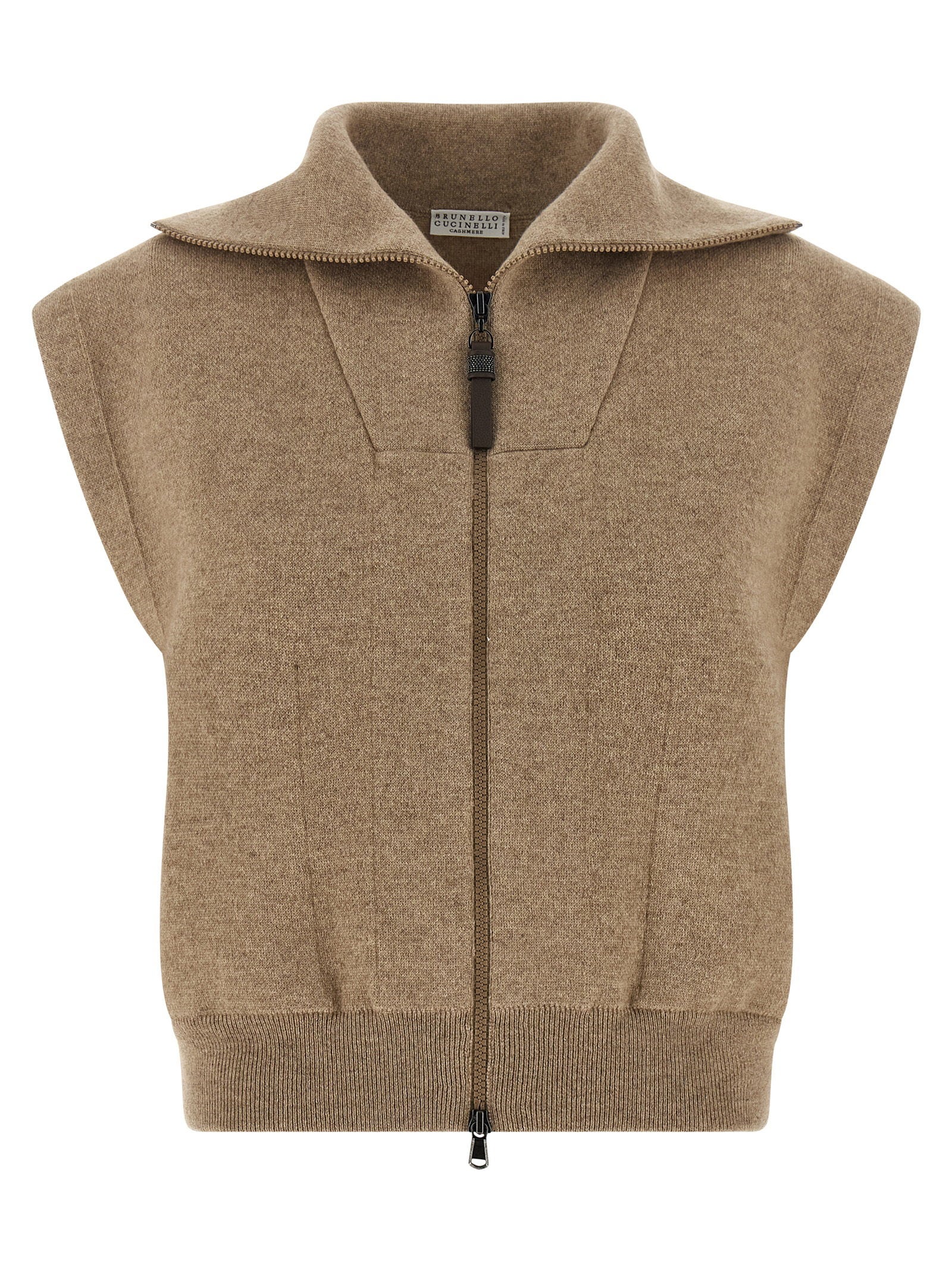 Brunello Cucinelli Cashmere Mélange Vest — Beige
