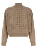Brunello Cucinelli Sequin Cashmere Sweater — beige