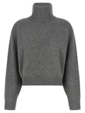 Brunello Cucinelli English Ribbed Virgin Wool Blend Sweater — gray