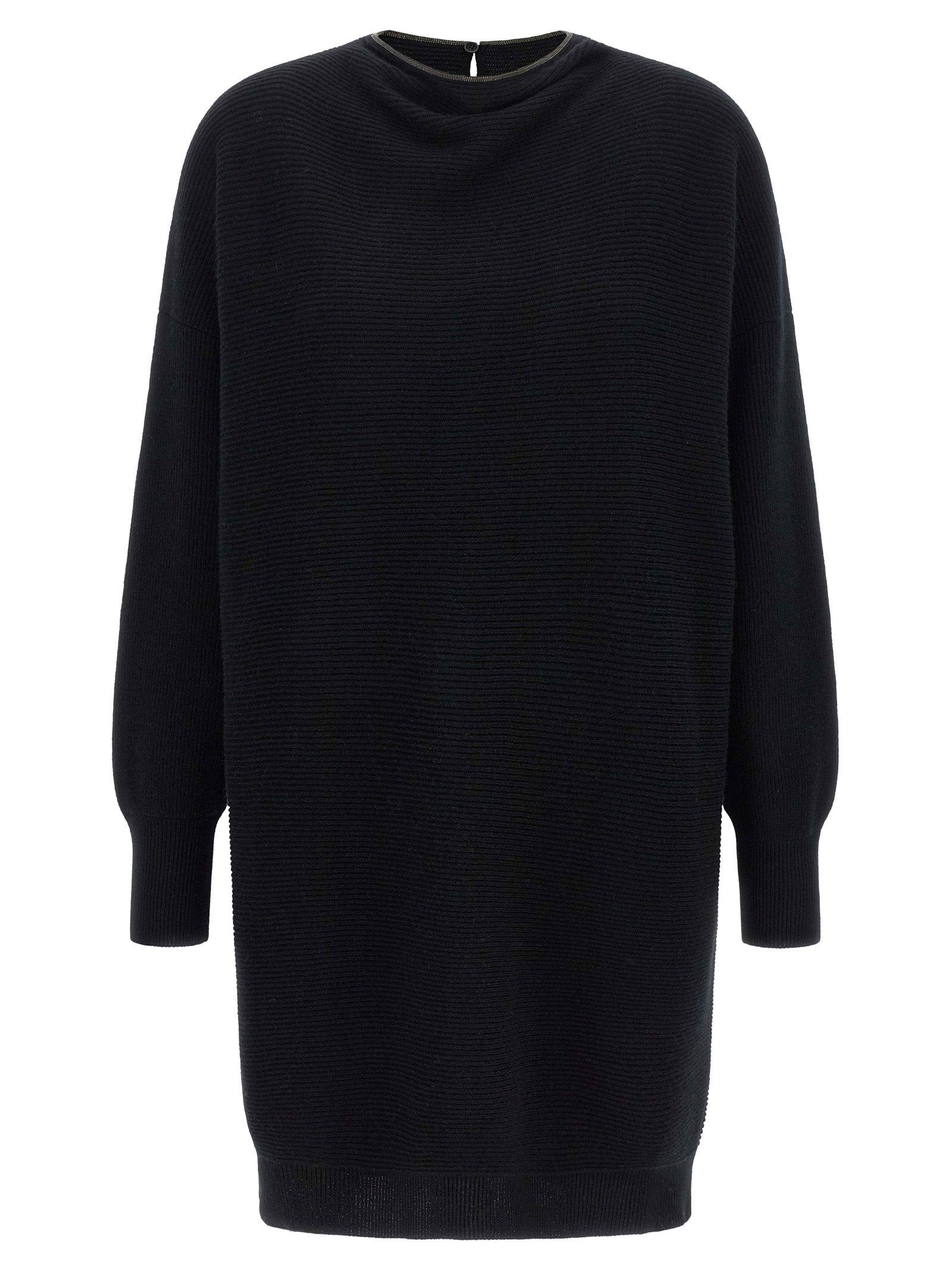 Brunello Cucinelli Precious Collar Dress — Black