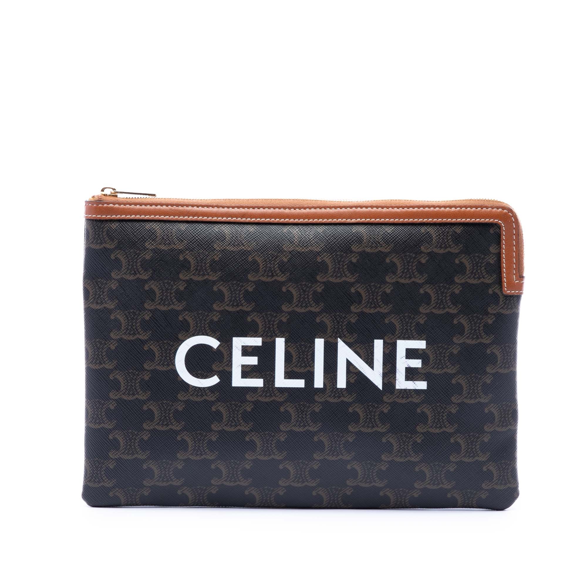 Small Triomphe Coated Canvas Clutch