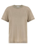 Brunello Cucinelli Linen-Viscose Blend Sweater — Beige