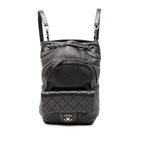 Small CC Calfskin Drawstring Flap Backpack