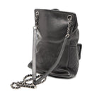 Small CC Calfskin Drawstring Flap Backpack
