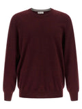 Brunello Cucinelli Pure Cashmere Crew Neck Sweater — Burgundy