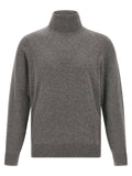 Brunello Cucinelli Cashmere Turtleneck Sweater — Grey