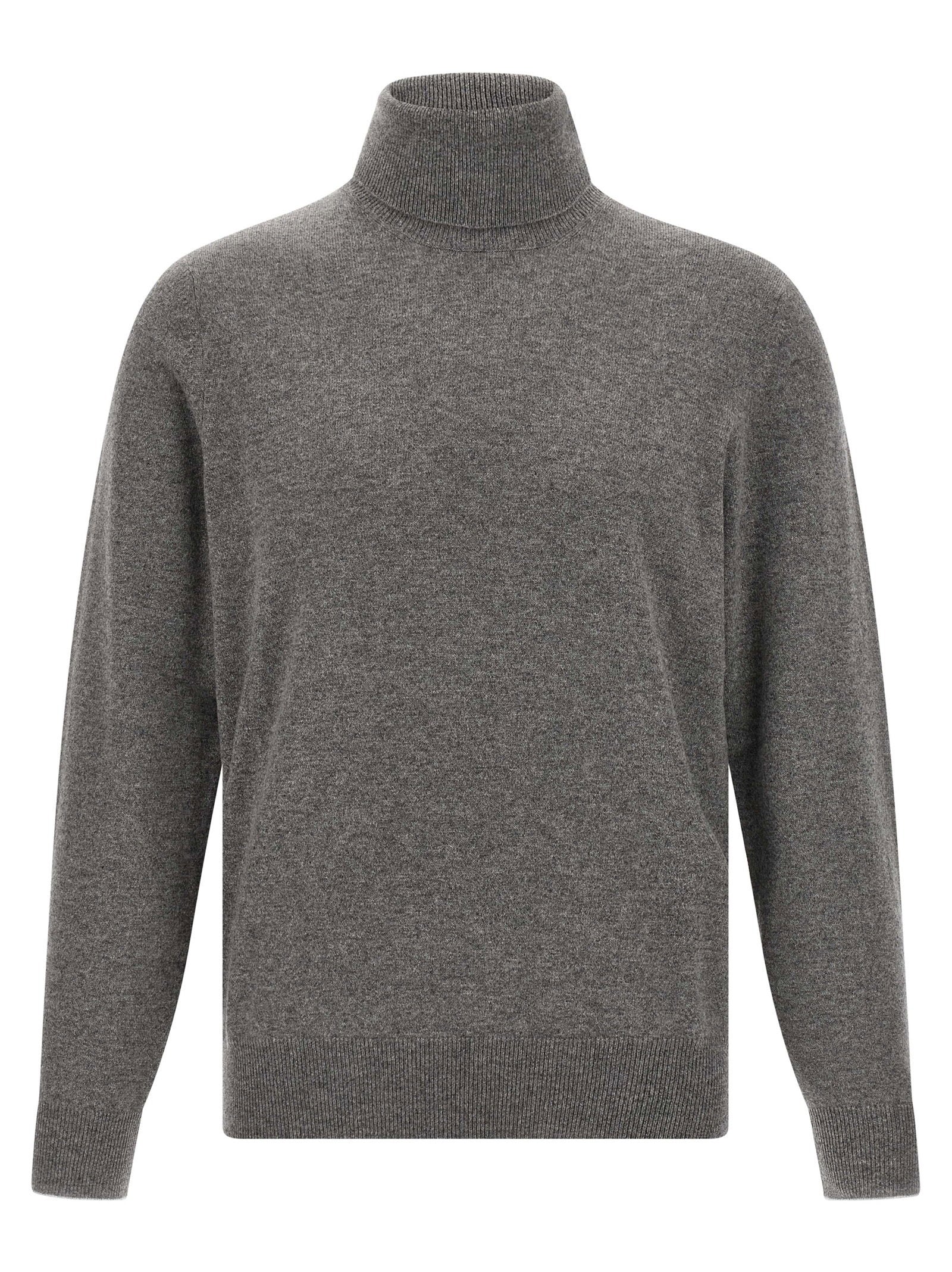 Brunello Cucinelli Cashmere Turtleneck Sweater — Grey