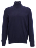 Brunello Cucinelli Cashmere Turtleneck Sweater — Navy