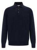 Brunello Cucinelli Cashmere Polo Shirt — Navy