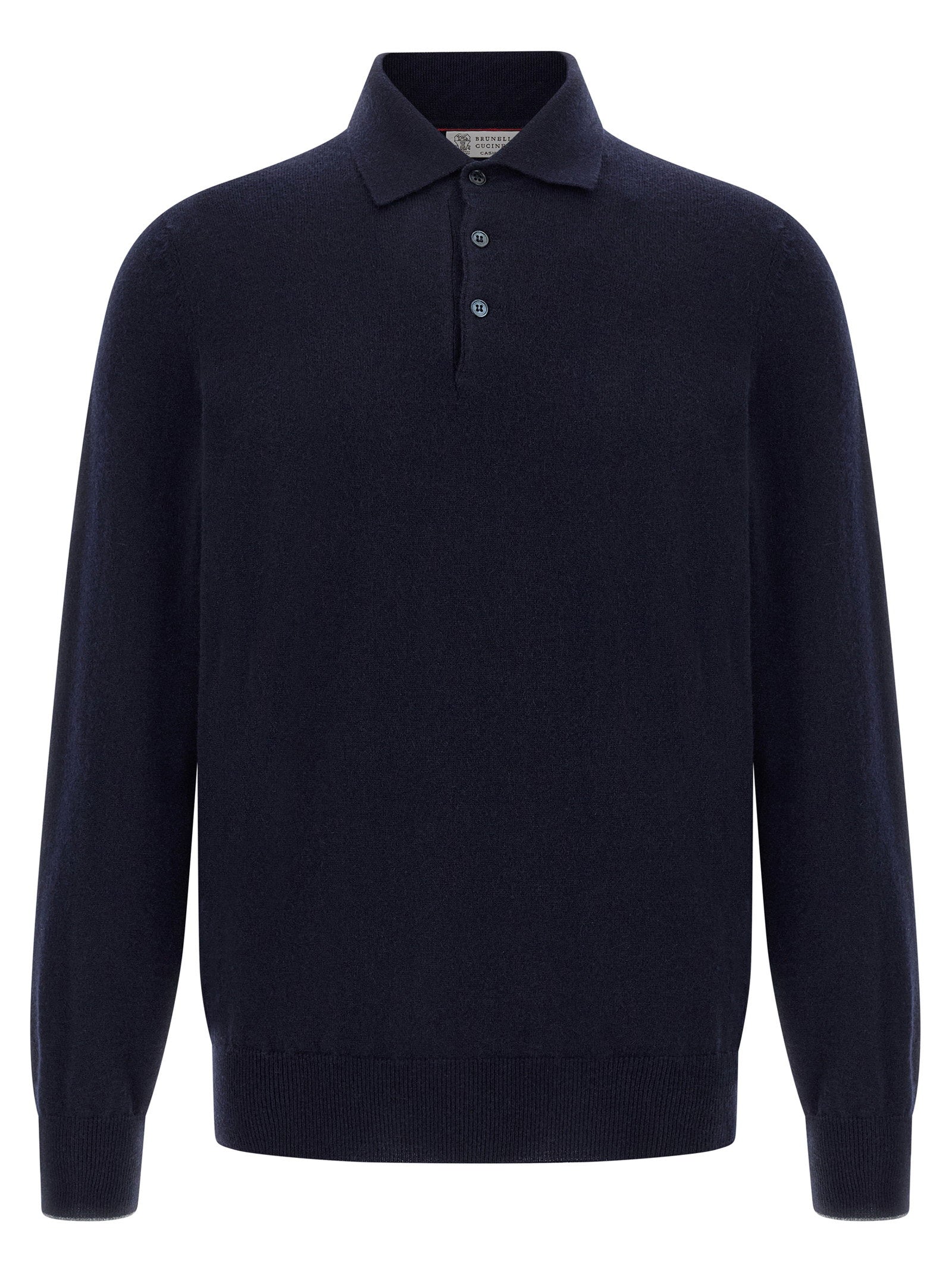 Brunello Cucinelli Cashmere Polo Shirt — Navy