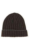 Brunello Cucinelli Ribbed Cashmere Beanie — Charcoal