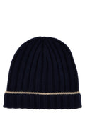 Brunello Cucinelli Ribbed Cashmere Beanie — Navy