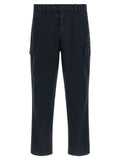 Brunello Cucinelli Garment-Dyed Cotton Cargo Pants — Navy