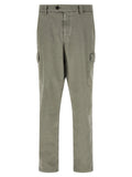 Brunello Cucinelli Garment-Dyed Cotton Cargo Pants — Gray-Green