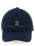 Brunello Cucinelli Logo-Embroidered Canvas Baseball Cap — Navy