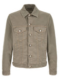 Brunello Cucinelli Cotton Twill Jacket — Gray-Green