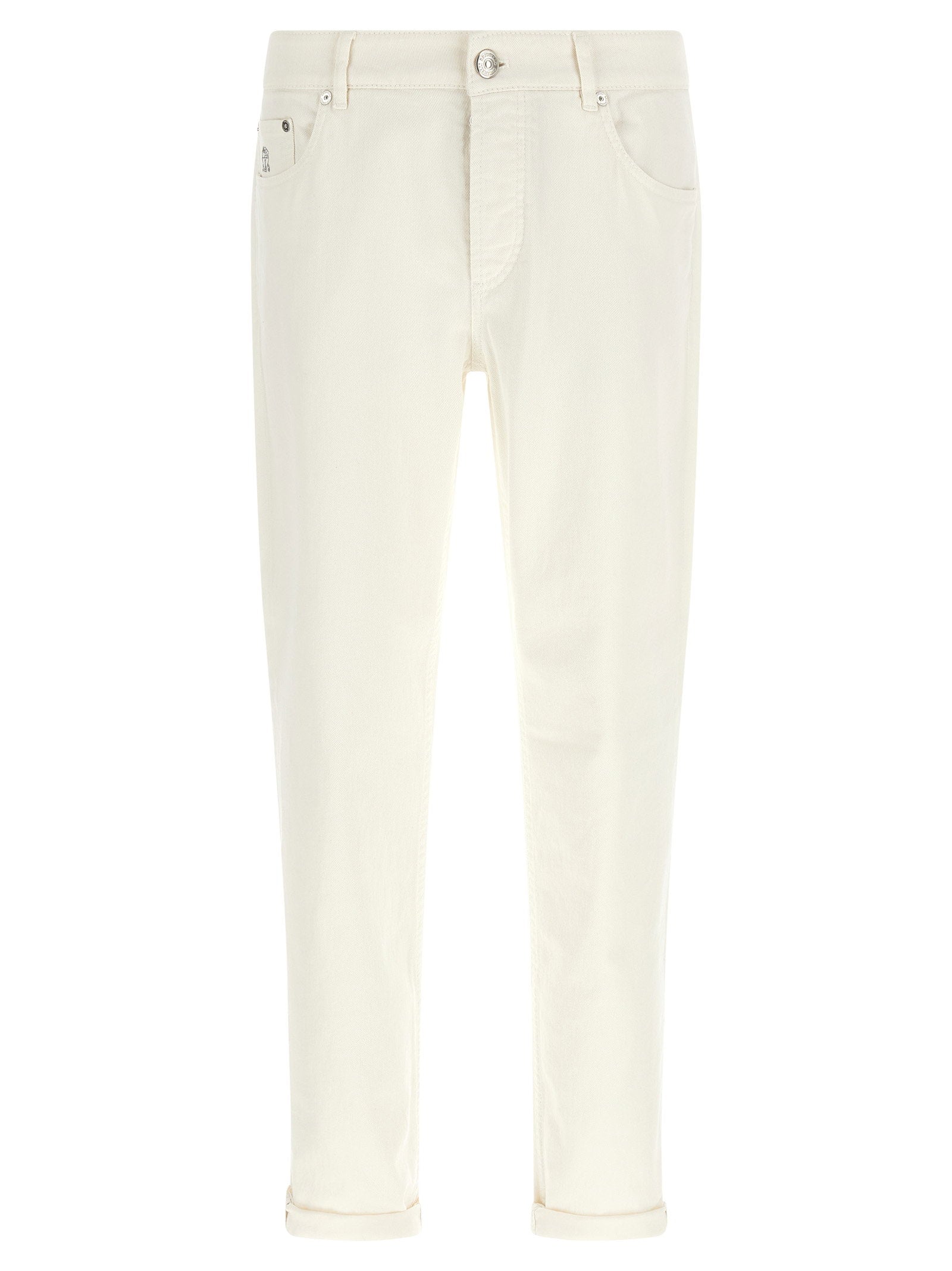 Brunello Cucinelli Traditional Fit Denim Jeans — Cream