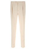 Brunello Cucinelli American Pima Cotton Gabardine Trousers — Cream