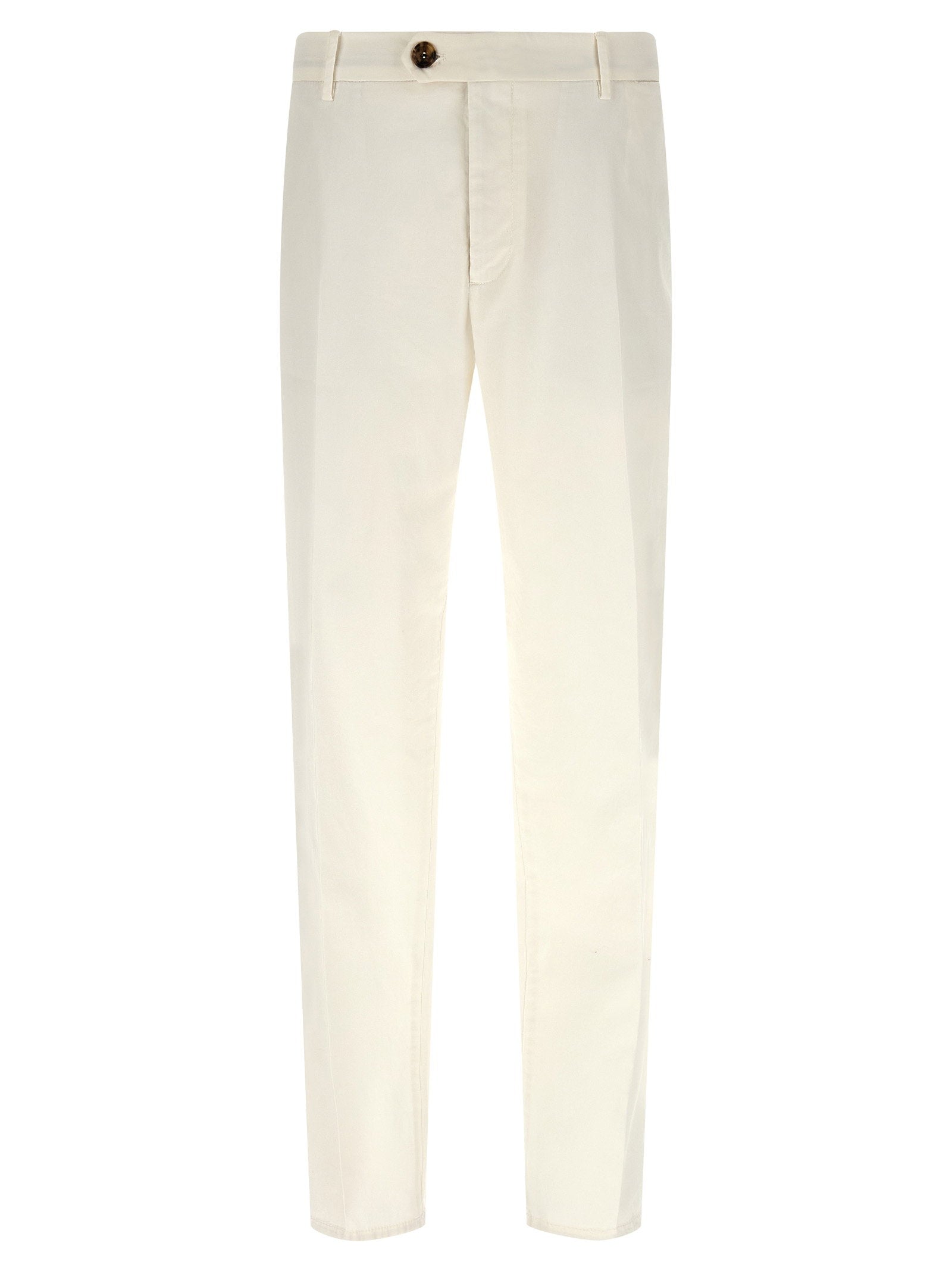 Brunello Cucinelli American Pima Cotton Trousers — Cream