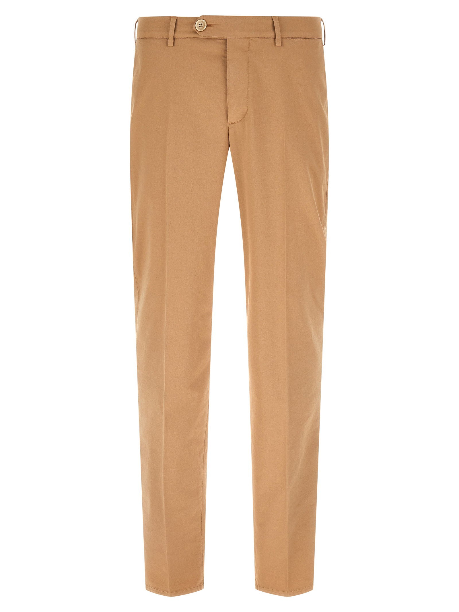 Brunello Cucinelli American Pima Cotton Trousers — Camel