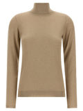 Brunello Cucinelli Sparkling Cashmere Silk Sweater — Beige